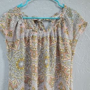 LC Lauren Conrad Multicolor Patterned Blouse